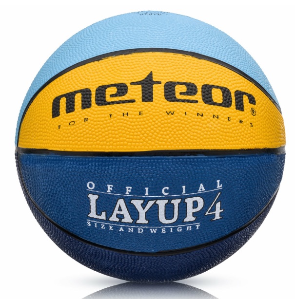 Piłka koszykowa Layup Meteor 4 07079 niebiesko-żólty