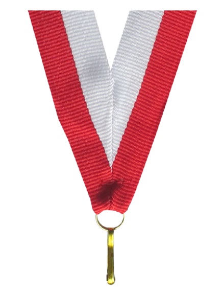Wstążka do medali – 11 mm – biało-czerwona
