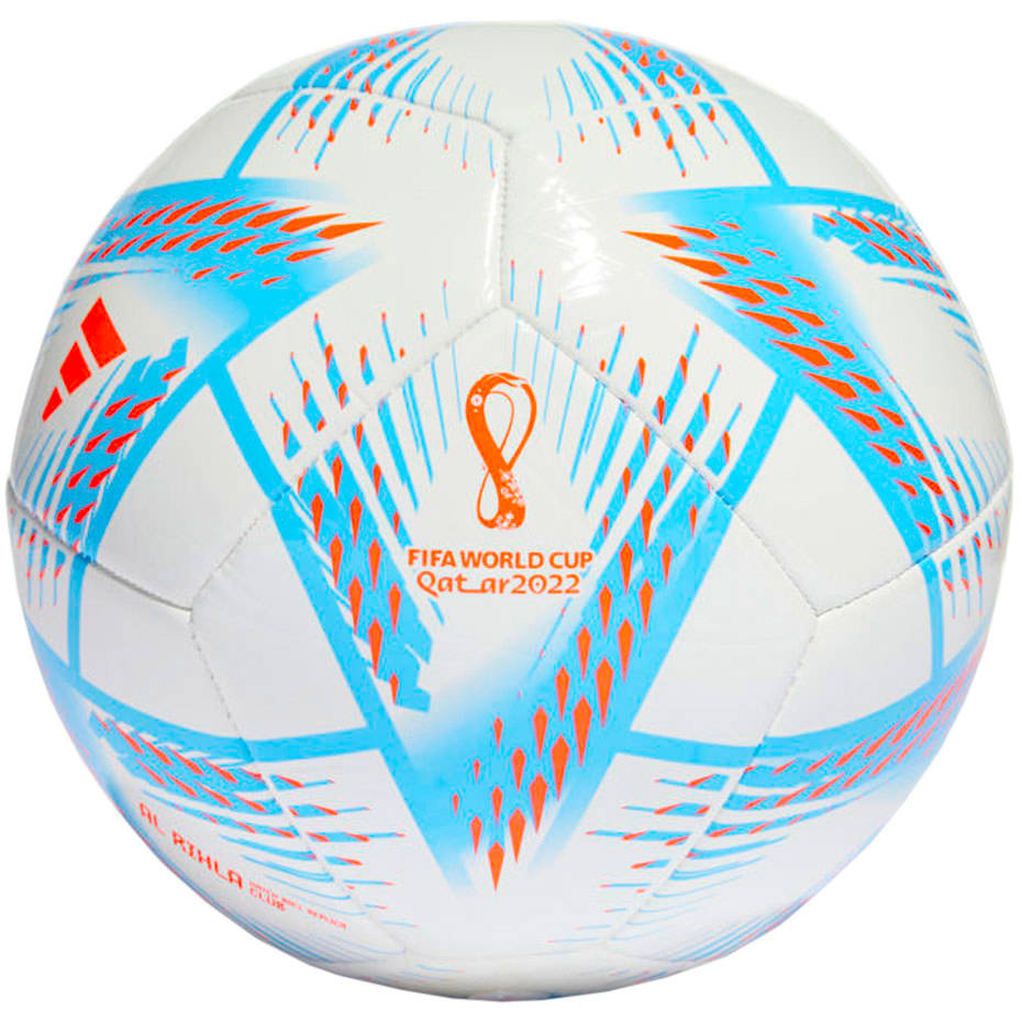 Piłka nożna Al Rihla Club Ball Adidas 5 H57786 biało-niebiesko-pomarańczowy
