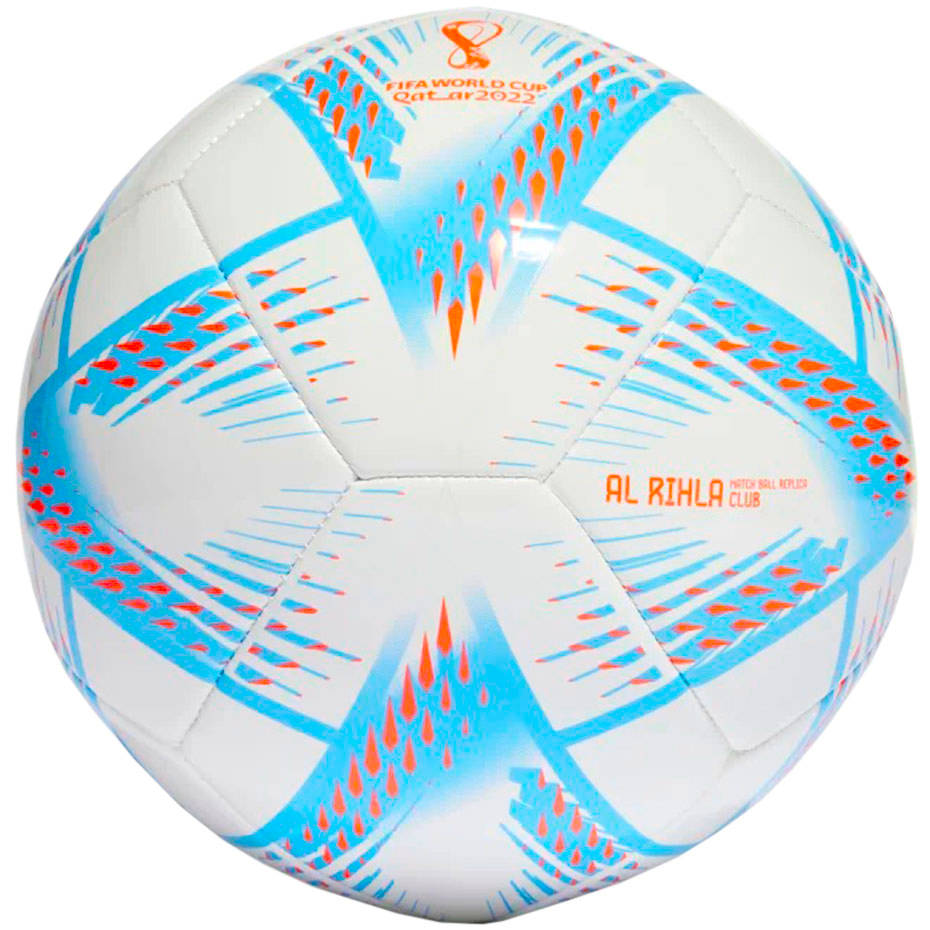Piłka nożna Al Rihla Club Ball Adidas 5 H57786 biało-niebiesko-pomarańczowy