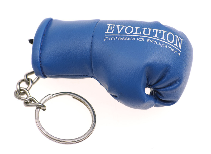 Brelok mini rękawica bokserska wiązana Logo Evolution niebieski RBMini-200N – główny