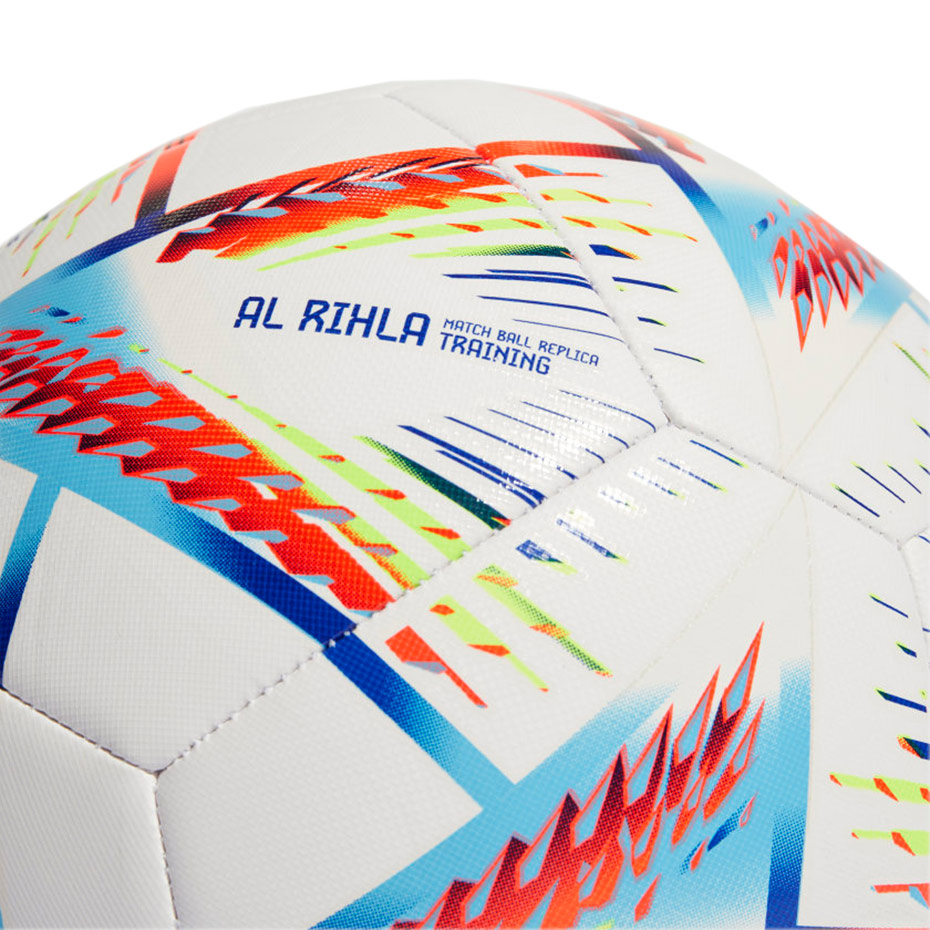 Piłka nożna Al Rihla Training Ball Adidas 5 H57798 biało-niebiesko-pomarańczowy