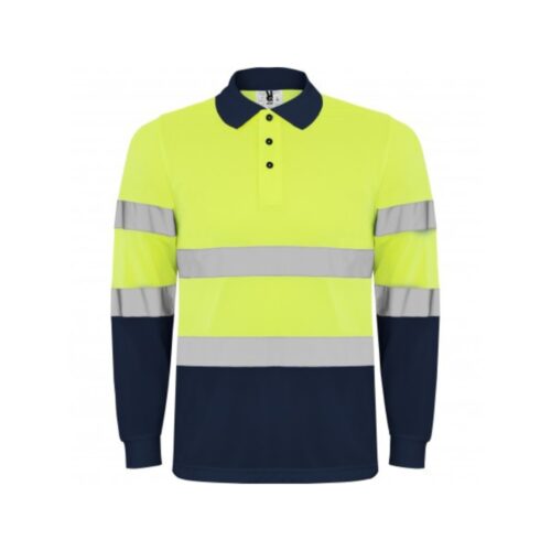 Koszulka polo z długim rękawem Polaris 9306 L żółto-granatowa