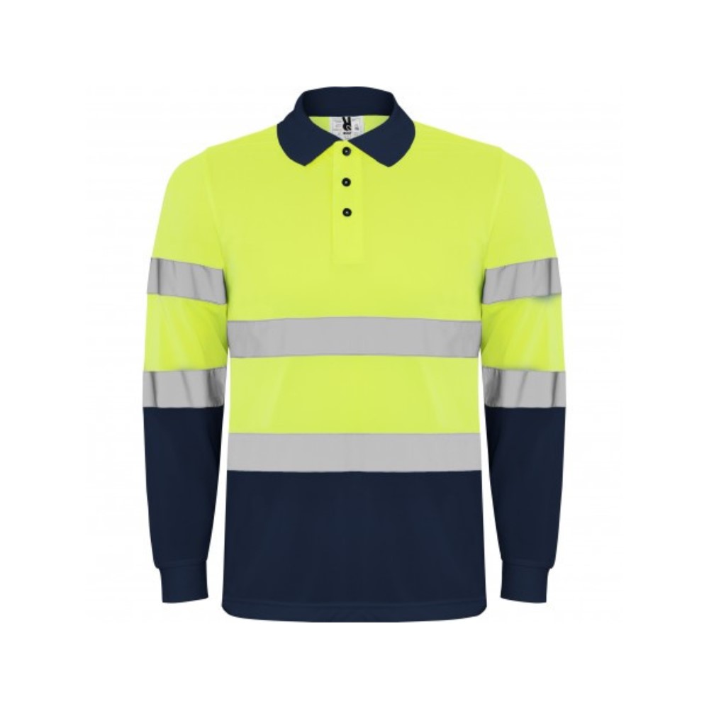 Koszulka polo z długim rękawem Polaris 9306 L żółto-granatowa