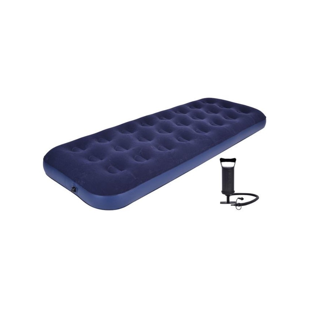 Materac flokowy 1-osobowy 191x73x22 cm z pompką 24040