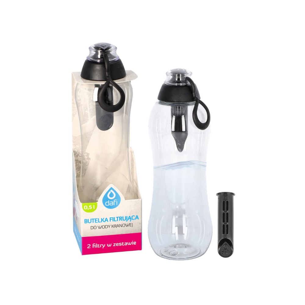 Butelka 0,5 l Dafi z 2 wkładami filtrującymi czarna