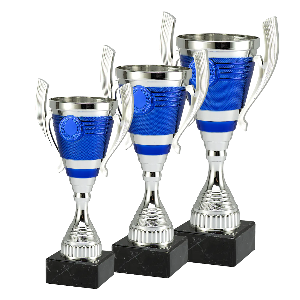 Komplet pucharów LP_SET102.04 srebrno-niebieski