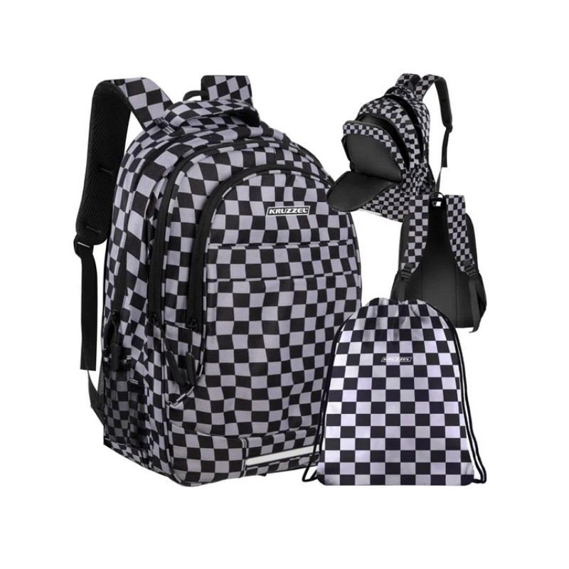 Plecak szkolny szachownica 30 l Kruzzel 24531