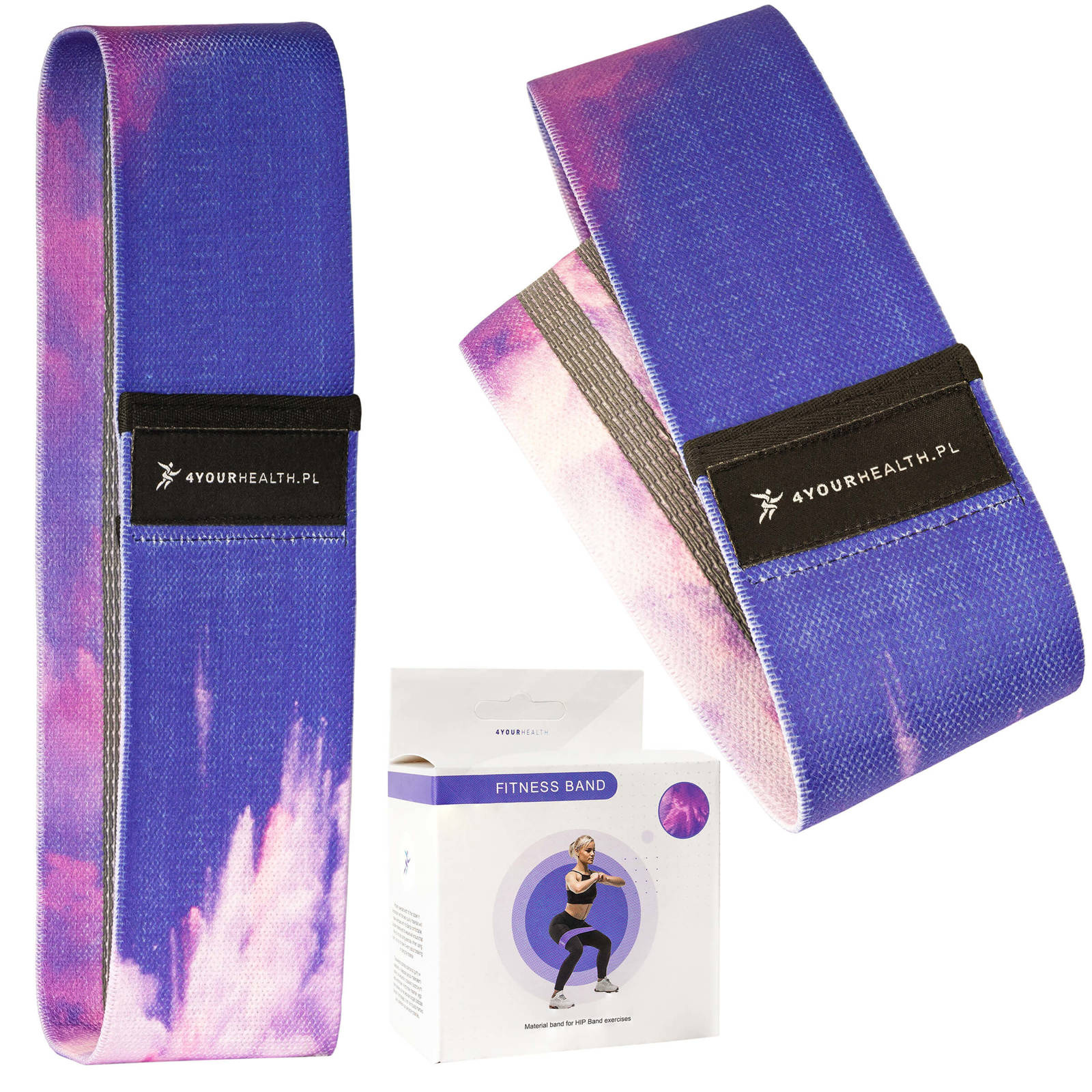 Taśma oporowa 4YH materiałowa HIP BAND 27 kg fioletowy