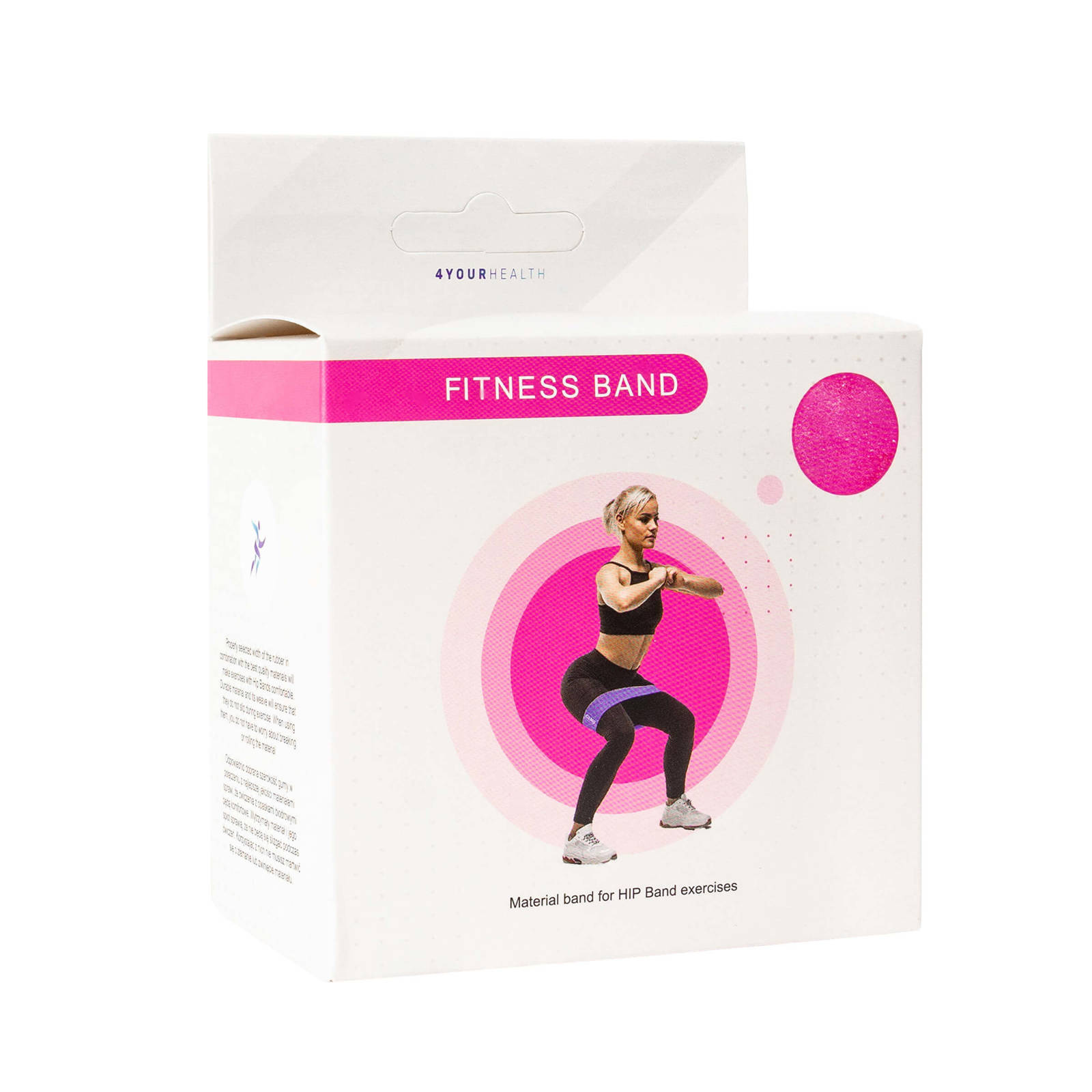 Taśma oporowa 4YH materiałowa HIP BAND 27 kg różowy - obrazek 5