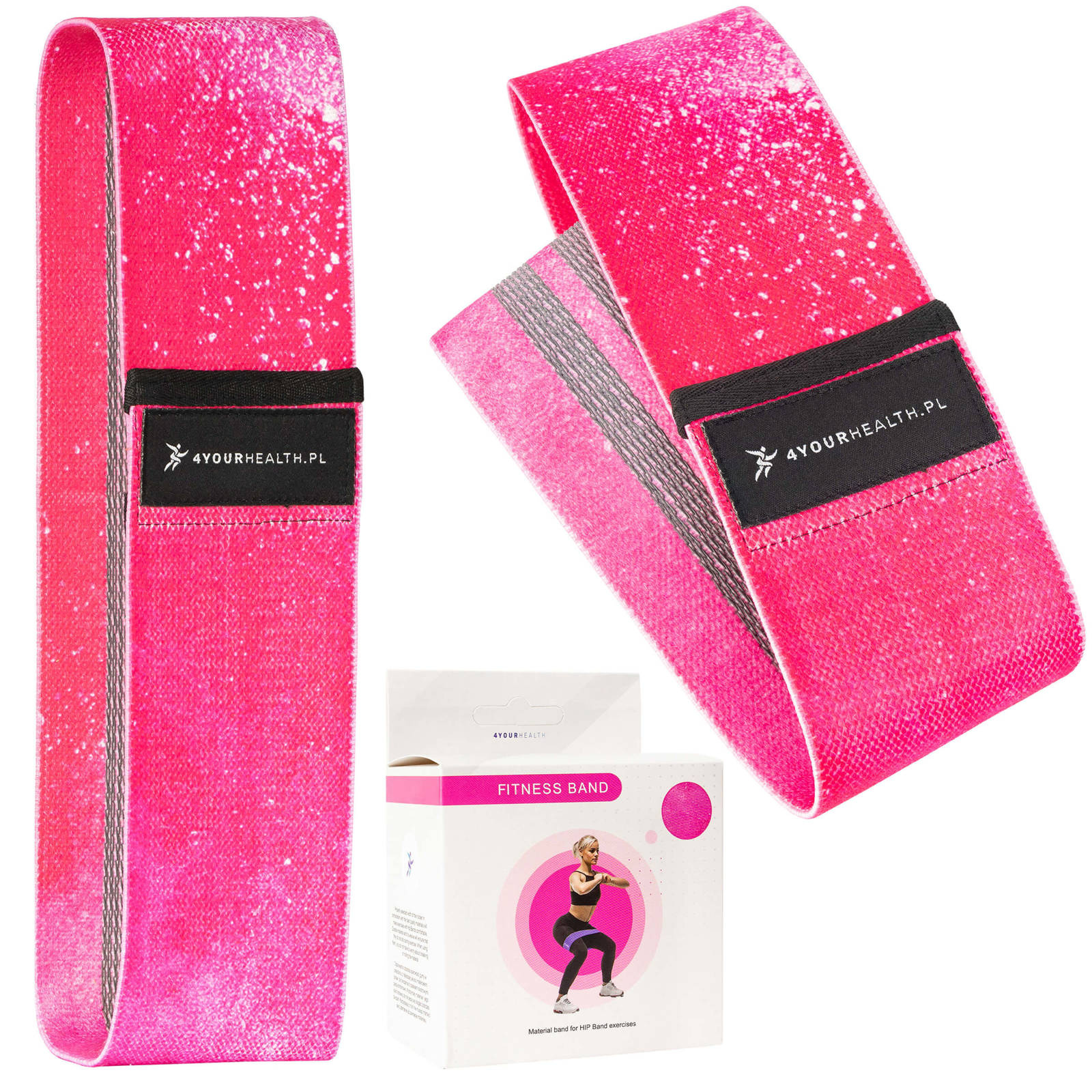 Taśma oporowa 4YH materiałowa HIP BAND 27 kg różowy
