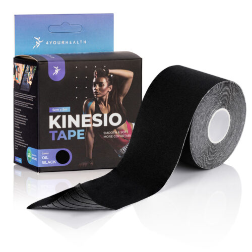 Taśma do kinesiotapingu 5 m x 5 cm 4YH czarny
