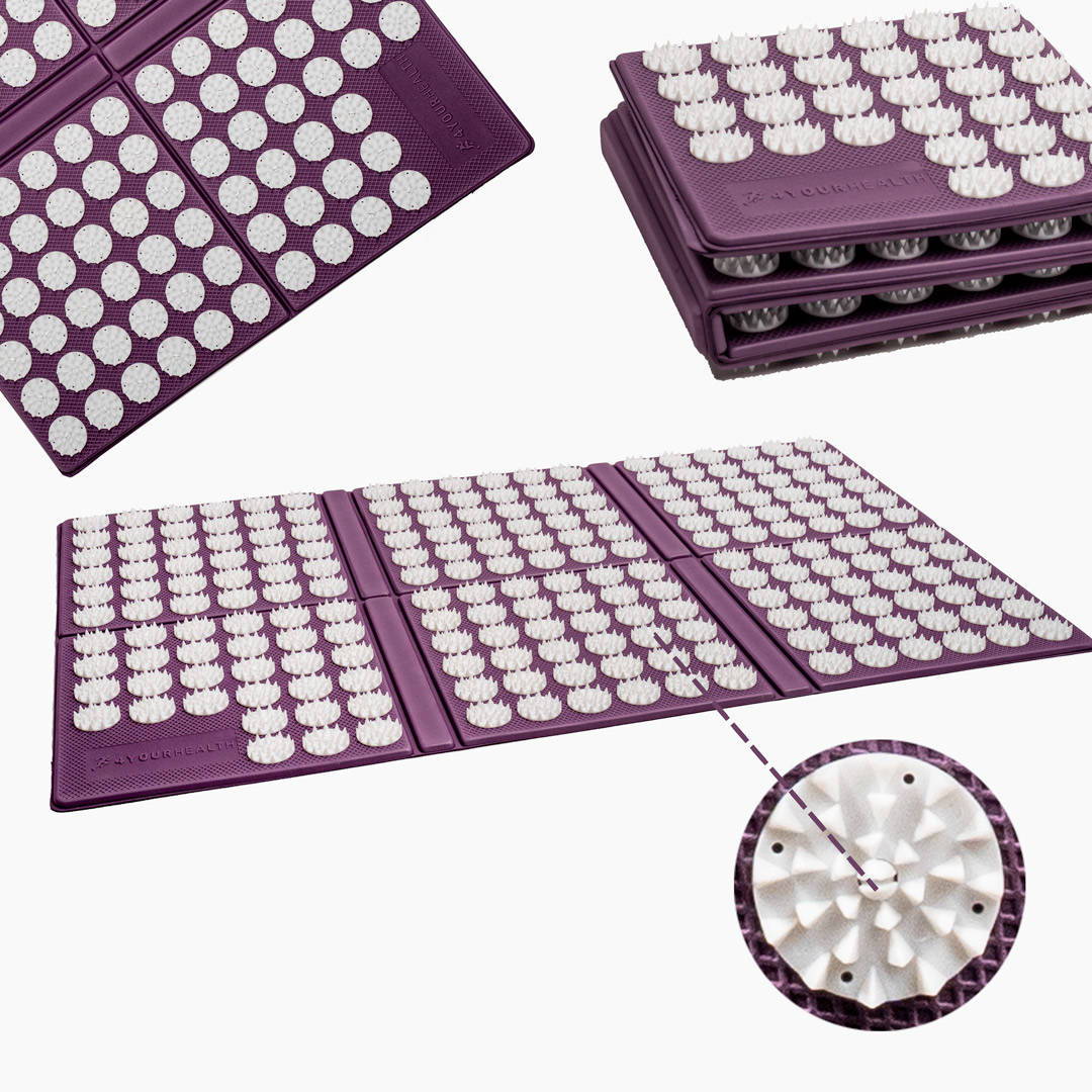 Mata do akupresury piankowa 4YH składana fioletowa 1253