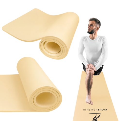 Mata fitness NBR 183x61x1 cm 4YH beżowy