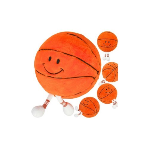 Piłka Emoji 23 cm z nóżkami do koszykówki pomarańczowa
