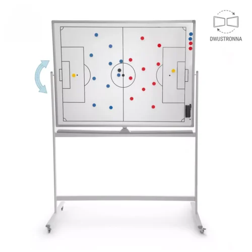 Tablica Taktyczna Piłka Nożna przestawna 120x90cm na kółkach dwustronna