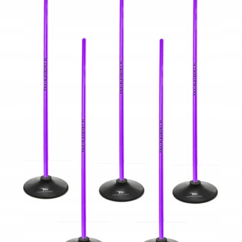 Tor przeszkód slalomowy 100cm laski + podstawa 1,5kg Fioletowy