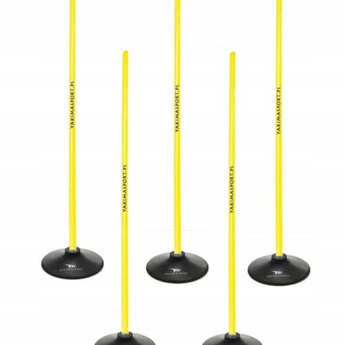 Tor przeszkód slalomowy 100cm laski + podstawa 1,5kg Żółty