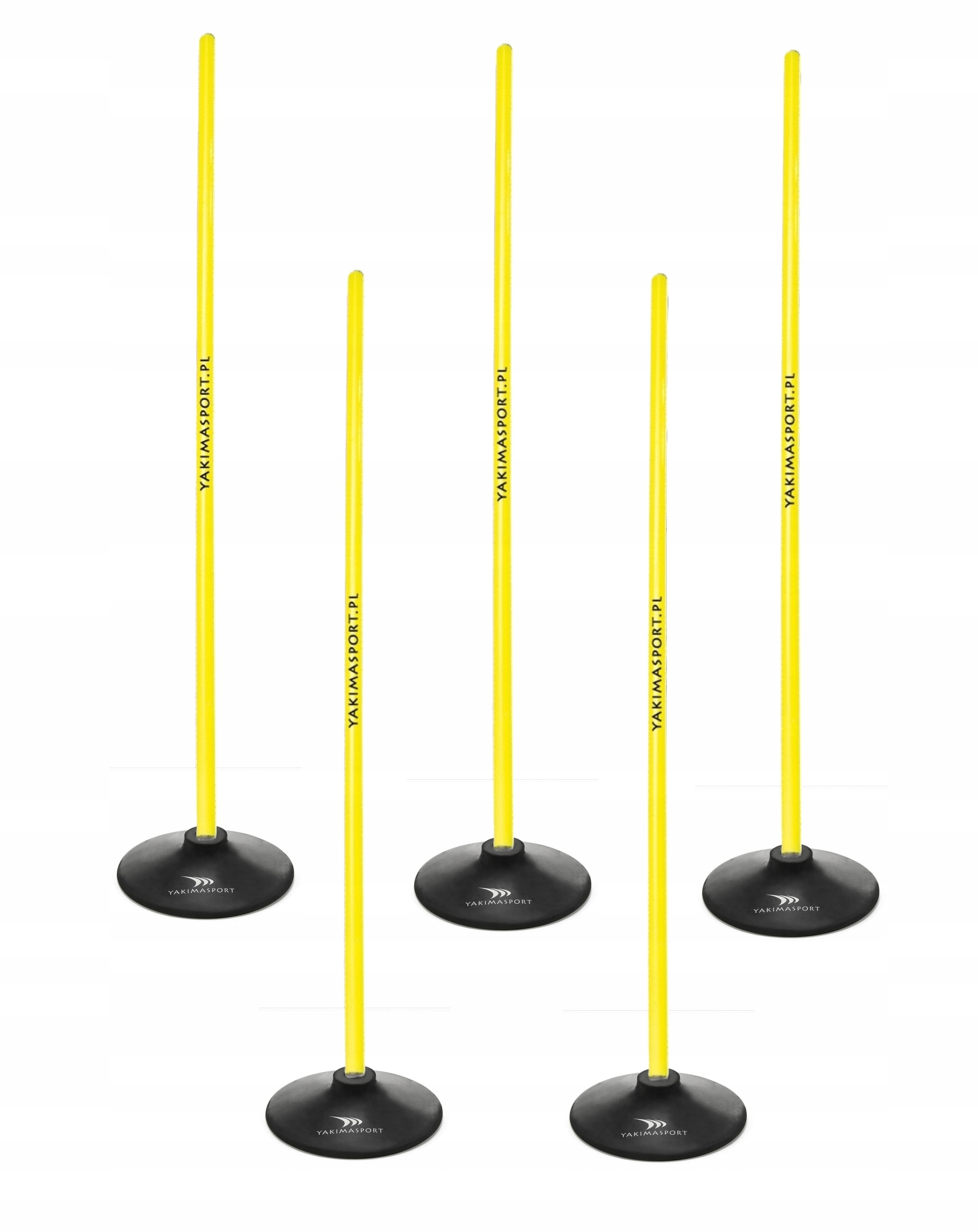 Tor przeszkód slalomowy 100cm laski + podstawa 1,5kg Żółty