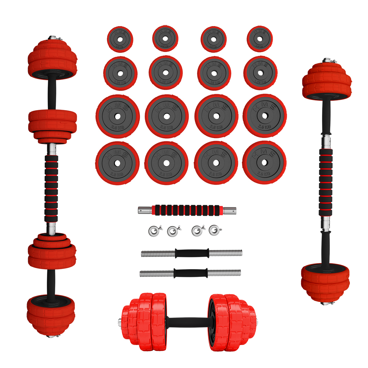 SGGX30 SZTANGIELKI REGULOWANE GUMOWANE 30KG HMS