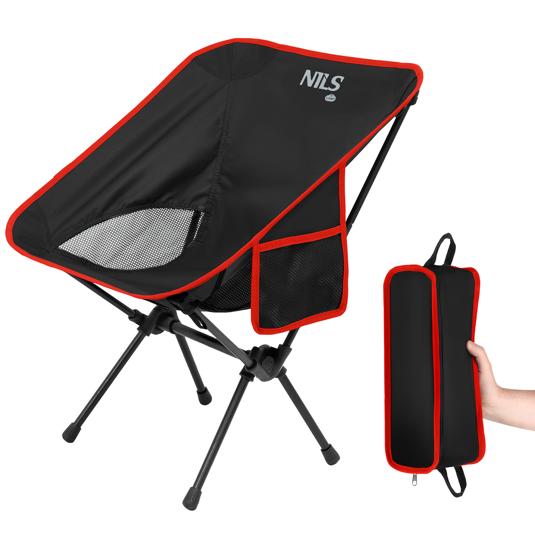 NC3320 KRZESŁO SKŁADANE ULTRALIGHT CZARNE NILS CAMP