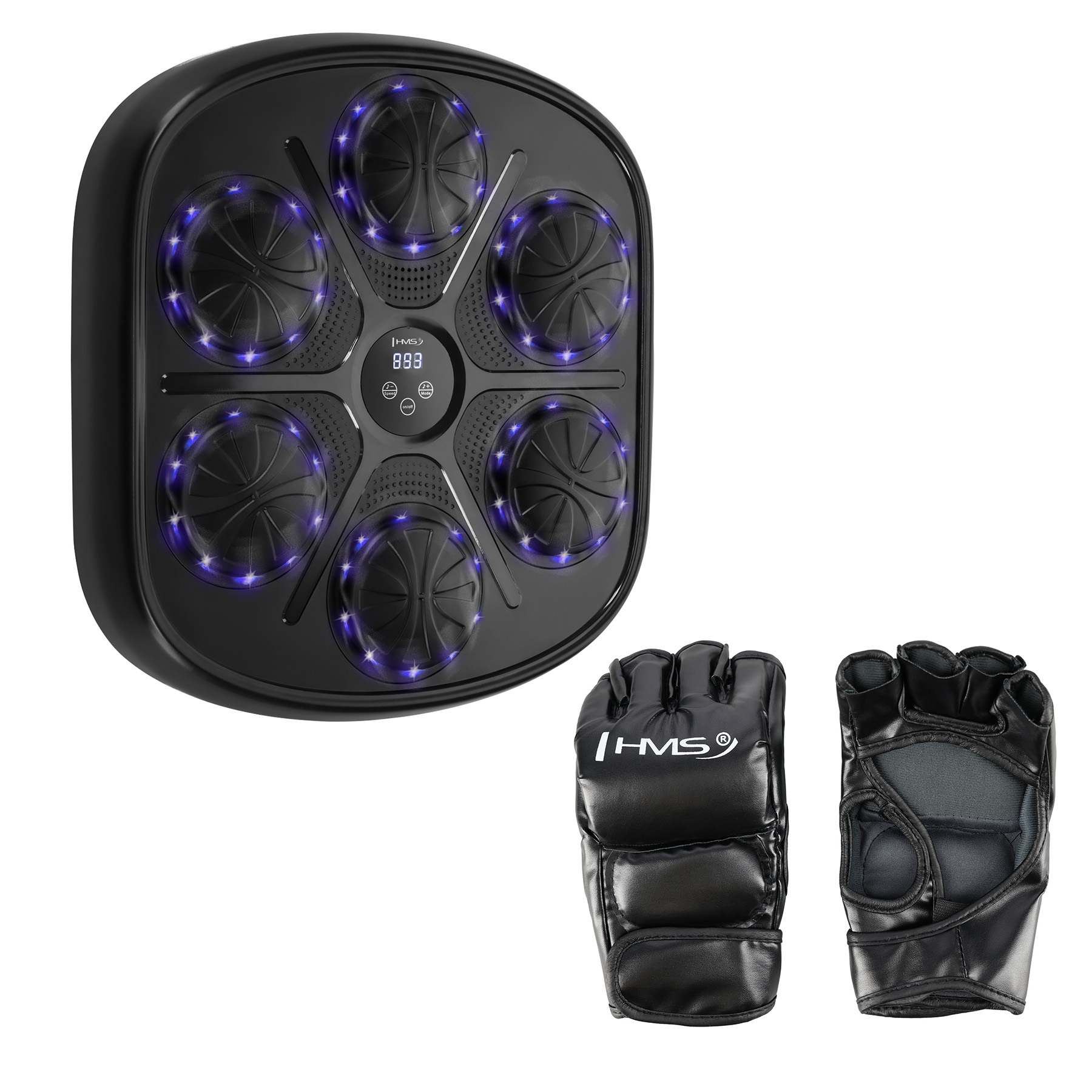 TB03 ELEKTRONICZNA TARCZA BOKSERSKA BLUETOOTH Z MUZYKĄ I RĘKAWICAMI HMS