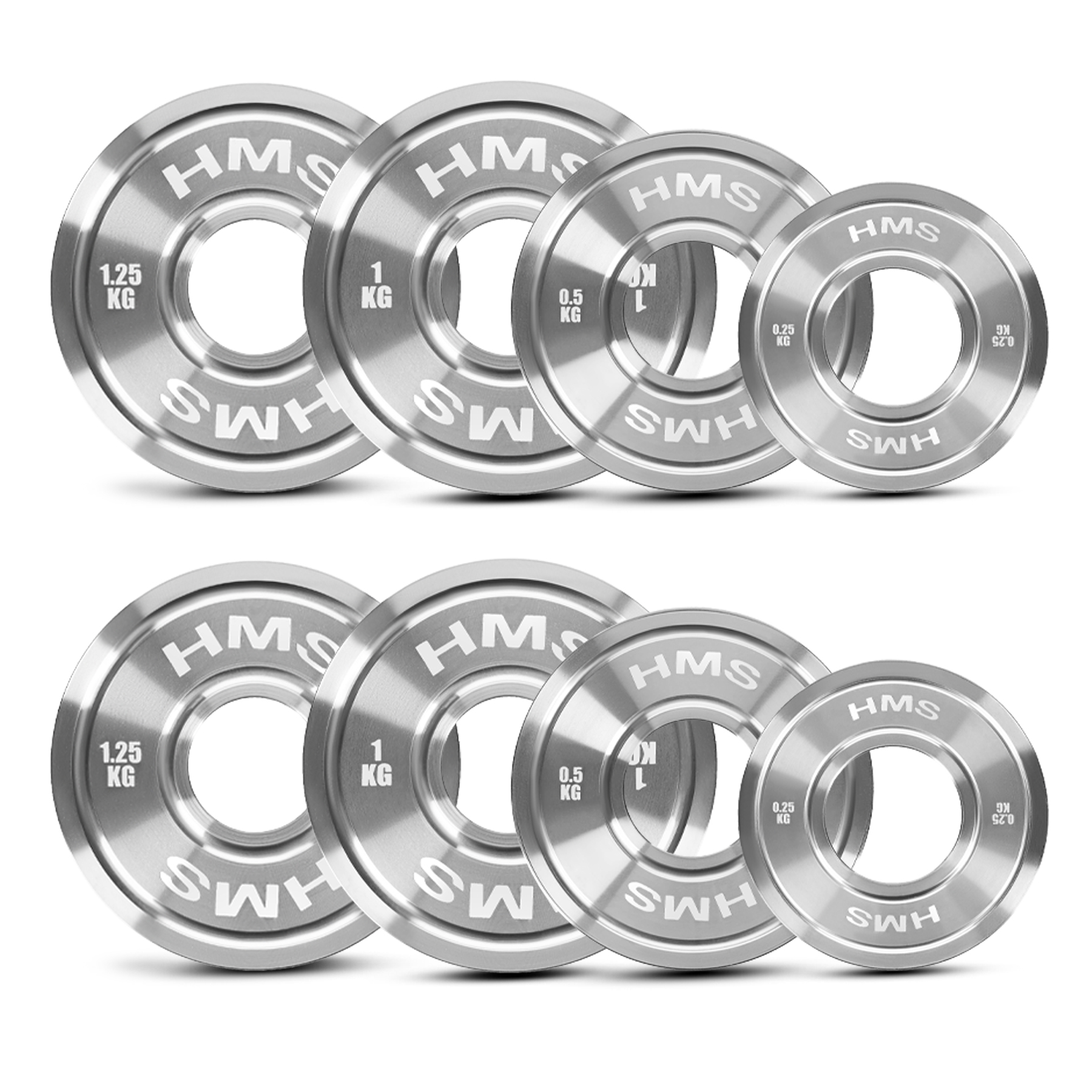 TOS ZESTAW TALERZY OLIMPIJSKICH STALOWYCH KALIBROWANYCH 2 x 0.25 - 1.25 KG (6 KG) HMS