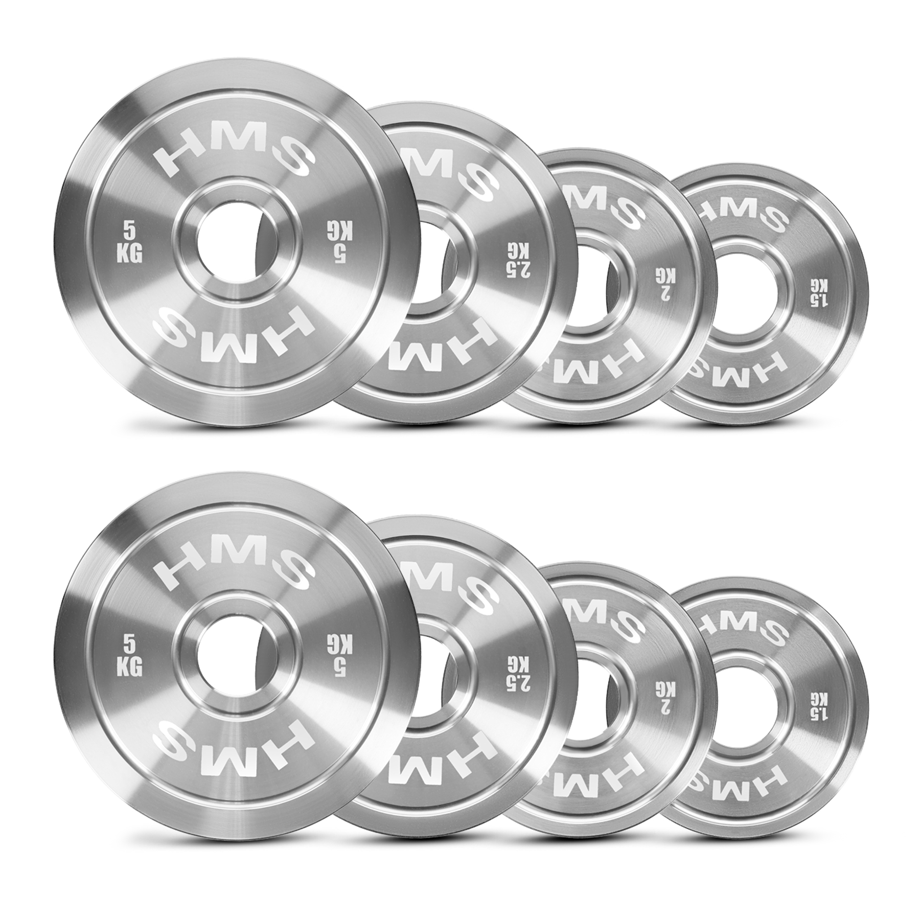 TOS ZESTAW TALERZY OLIMPIJSKICH STALOWYCH KALIBROWANYCH 2 x 1.5 - 5.0 KG (22 KG) HMS